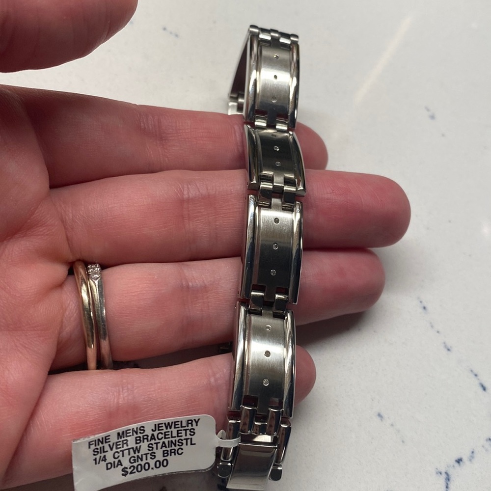 Men’s Silver Bracelet with Diamonds